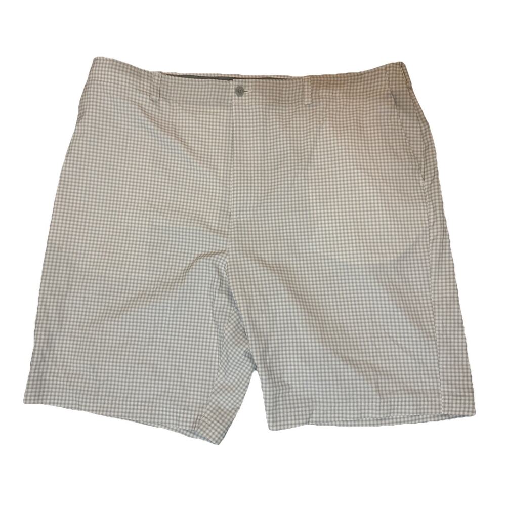 Ben Hogan Performance Golf Shorts Men’s Size 46 White & Gray Plaid Stretch Fit
